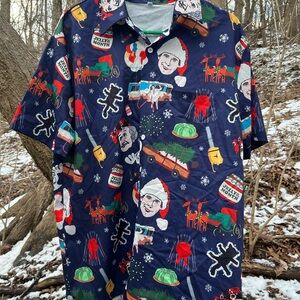 National Lampoon Christmas Vacation Clark Griswold Button Shirt Men’s Medium